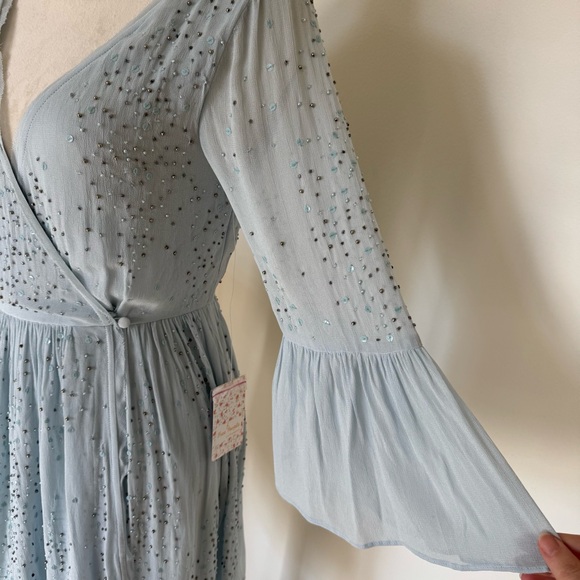 Free People winter solstice wrap mini dress size 4 NWT - Picture 4 of 14